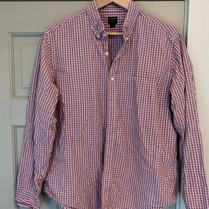 J.Crew red and blue plaid large button down